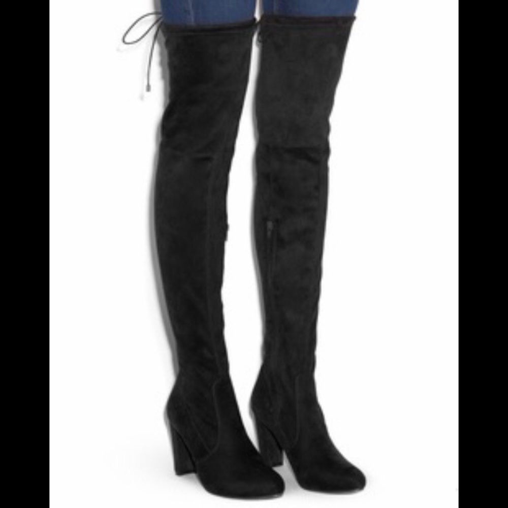 Black, heeled, over-the-knee boots!
